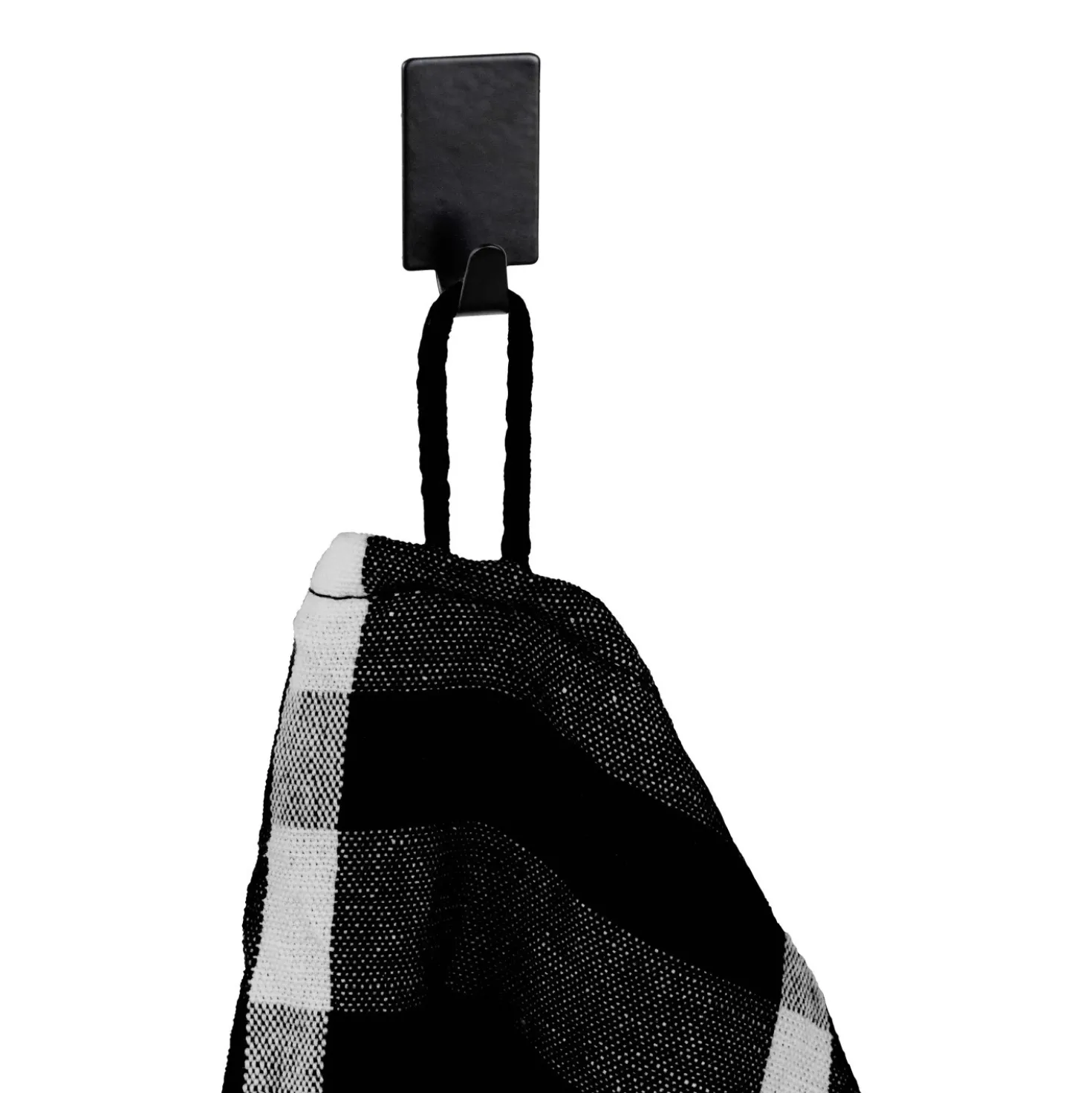Gancio da parete quadrati Wenko in acciaio inox nero 4 pz 19x34x15 mm