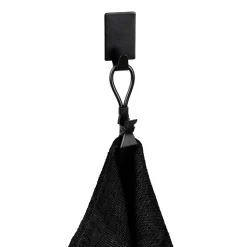 Gancio da parete quadrati Wenko in acciaio inox nero 4 pz 19x34x15 mm