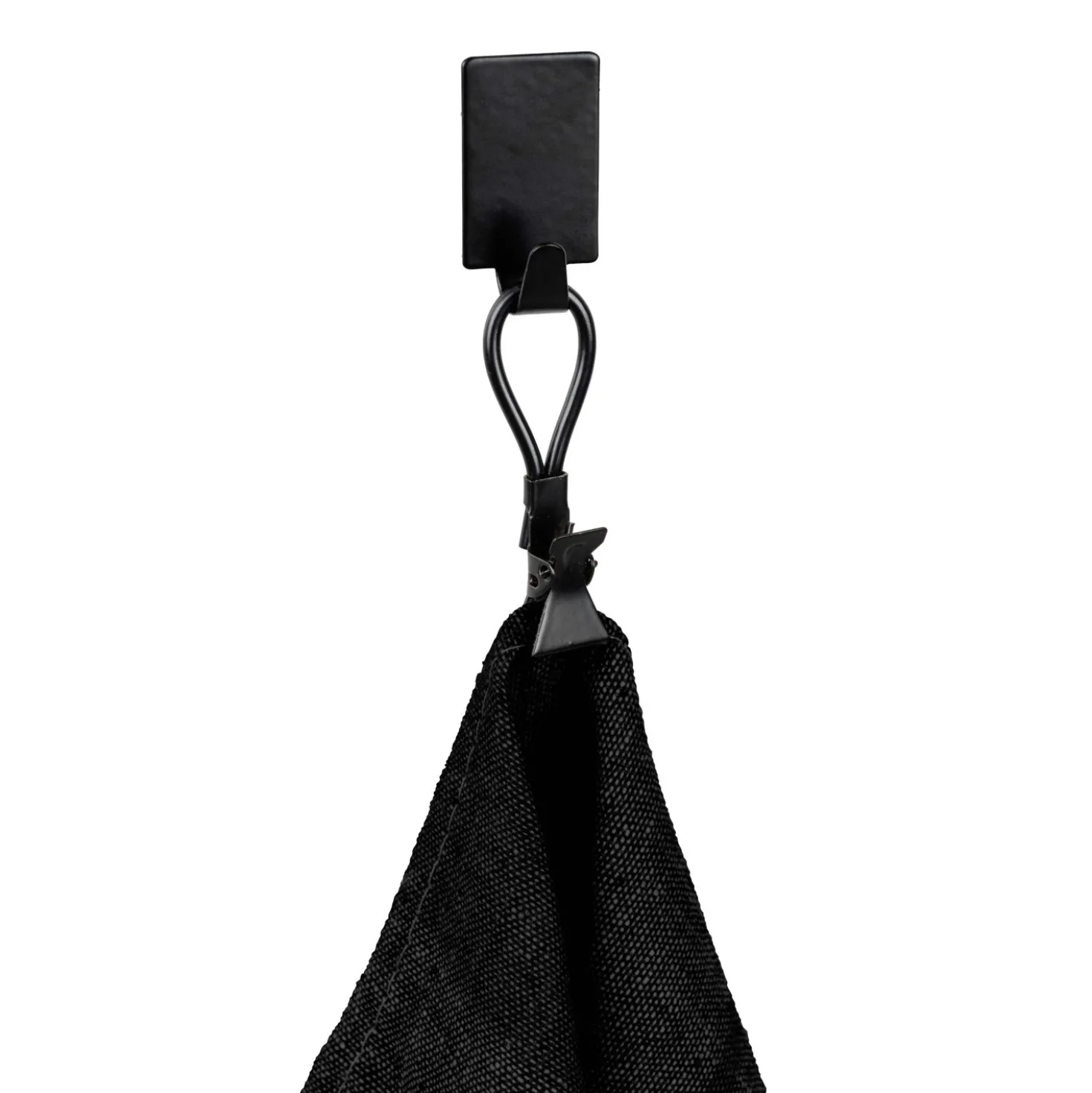 Gancio da parete quadrati Wenko in acciaio inox nero 4 pz 19x34x15 mm
