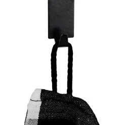 Gancio da parete quadrati Wenko in acciaio inox nero 4 pz 19x34x15 mm