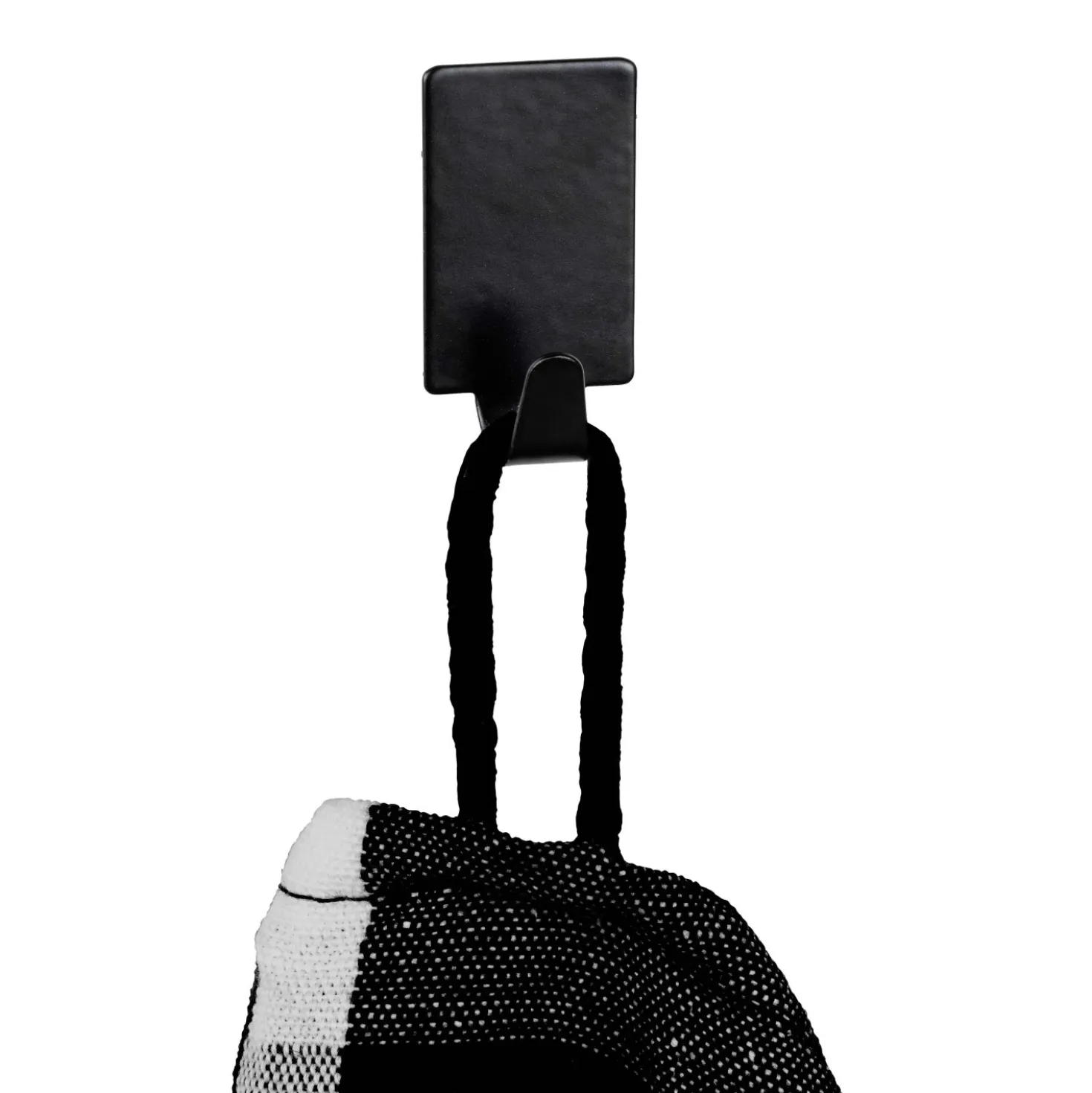 Gancio da parete quadrati Wenko in acciaio inox nero 4 pz 19x34x15 mm