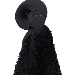 Gancio da parete Wenko Celano in acciaio inox nero 50x33x50 mm