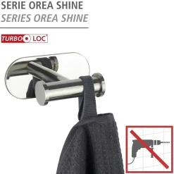 Gancio doppio in acciaio Orea shine