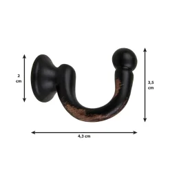 Gancio fermatenda in alluminio nero e rame 2 pz