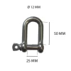 Gancio grillo dritto inox 12 mm
