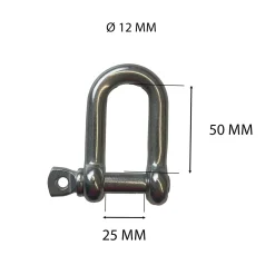 Gancio grillo dritto inox 12 mm