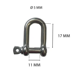 Gancio grillo dritto inox 5 mm