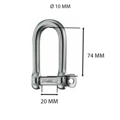 Gancio grillo lungo inox 10 mm