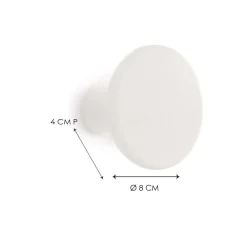 Gancio in poliresina rotondo colore bianco diametro 8 cm