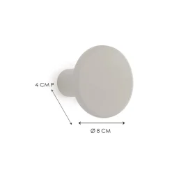 Gancio in poliresina rotondo colore grigio diametro 8 cm