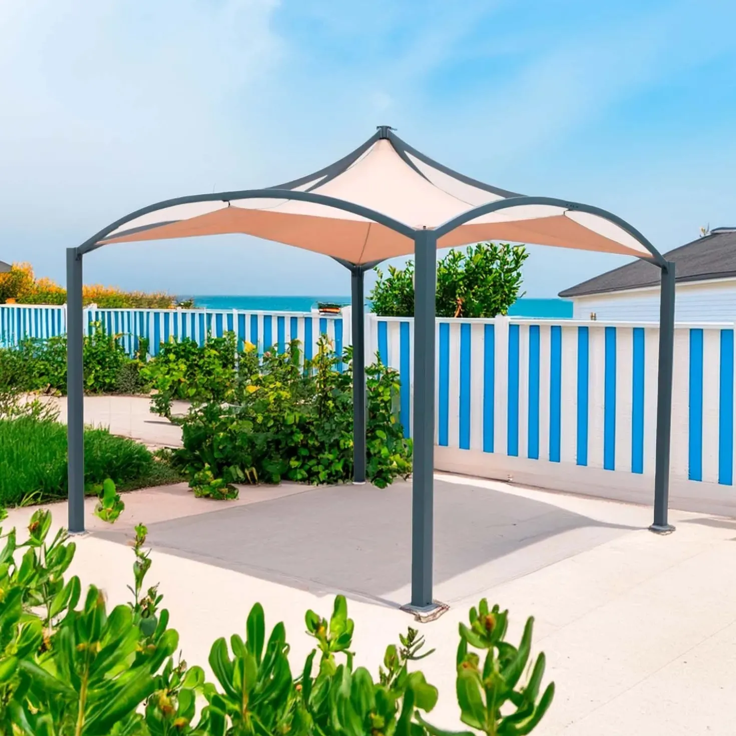 Gazebo in acciaio e poliestere Galata 300x300x320 cm