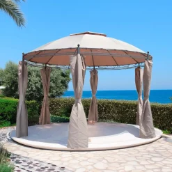 Gazebo in acciaio e poliestere Braga 350x350x270 cm