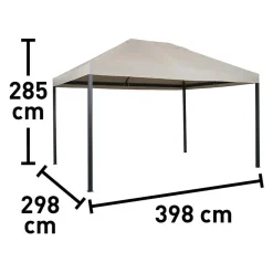 Gazebo in acciaio e poliestere Portsea beige 300x400 cm