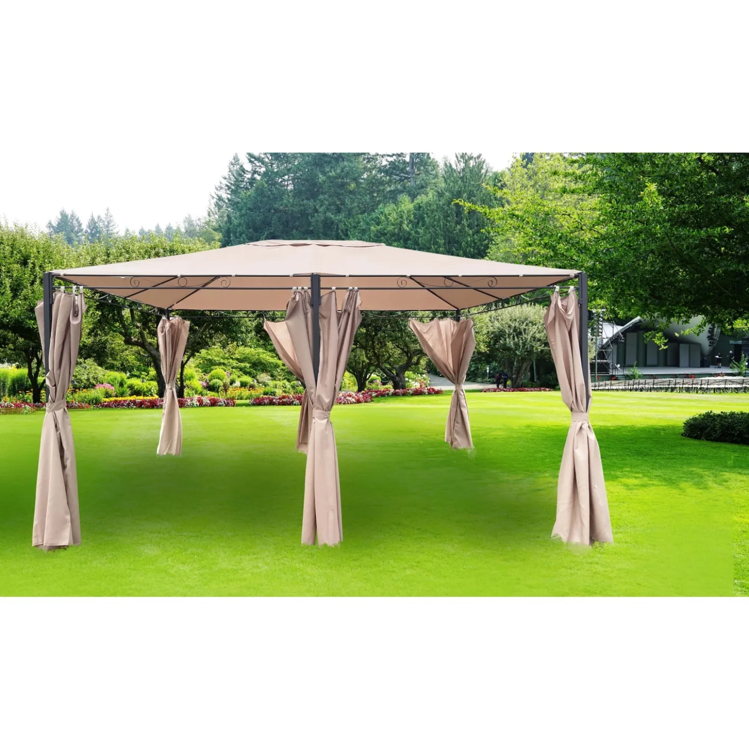 Gazebo in acciaio e poliestere 300x400 cm beige