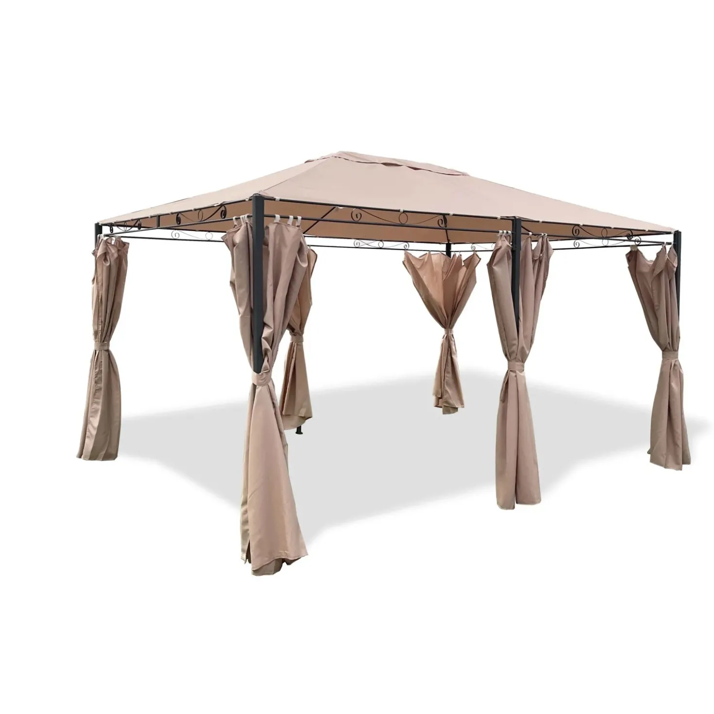 Gazebo in acciaio e poliestere 300x400 cm beige