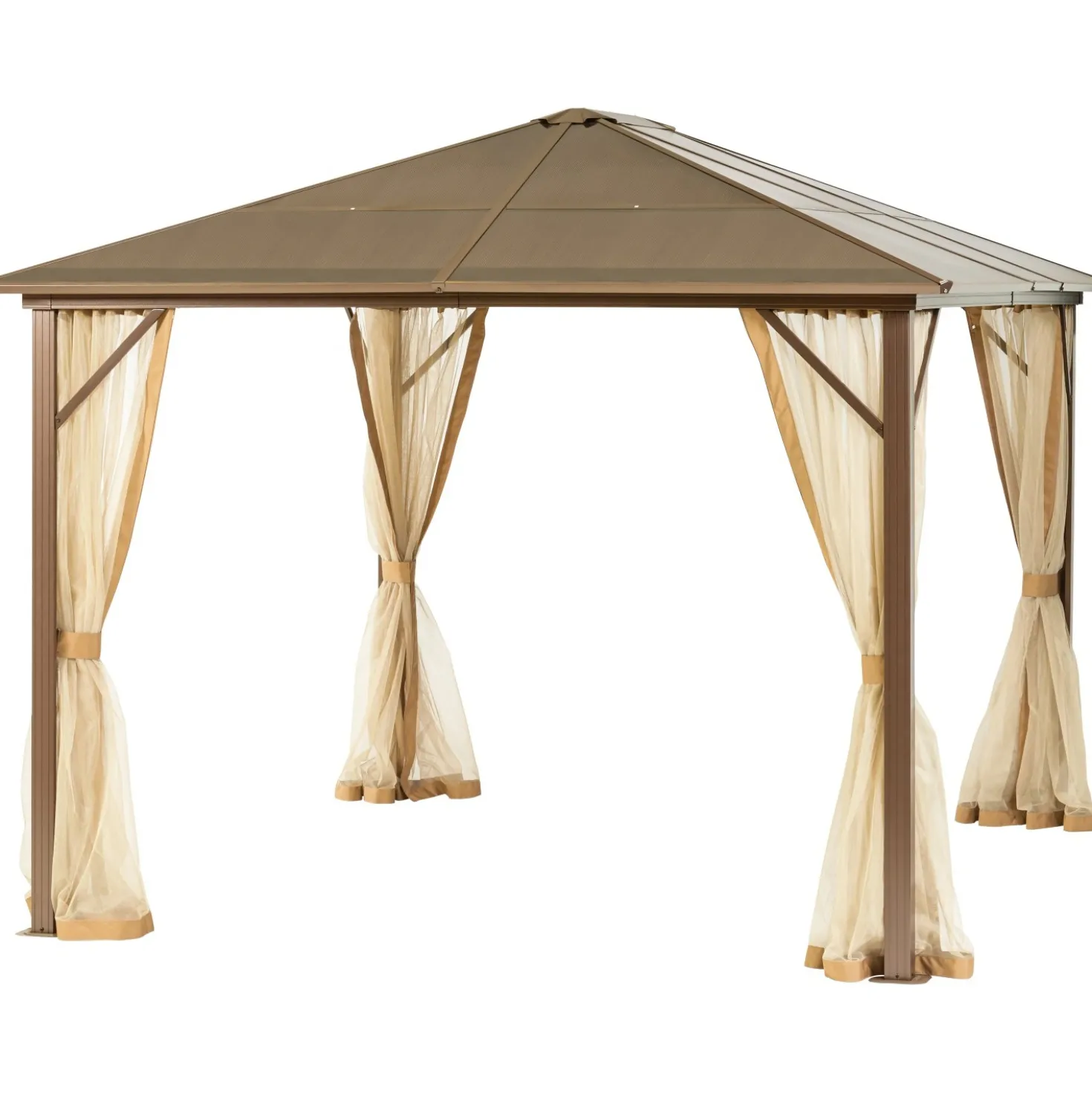 Gazebo in alluminio e policarbonato Casais 360x300x258 cm