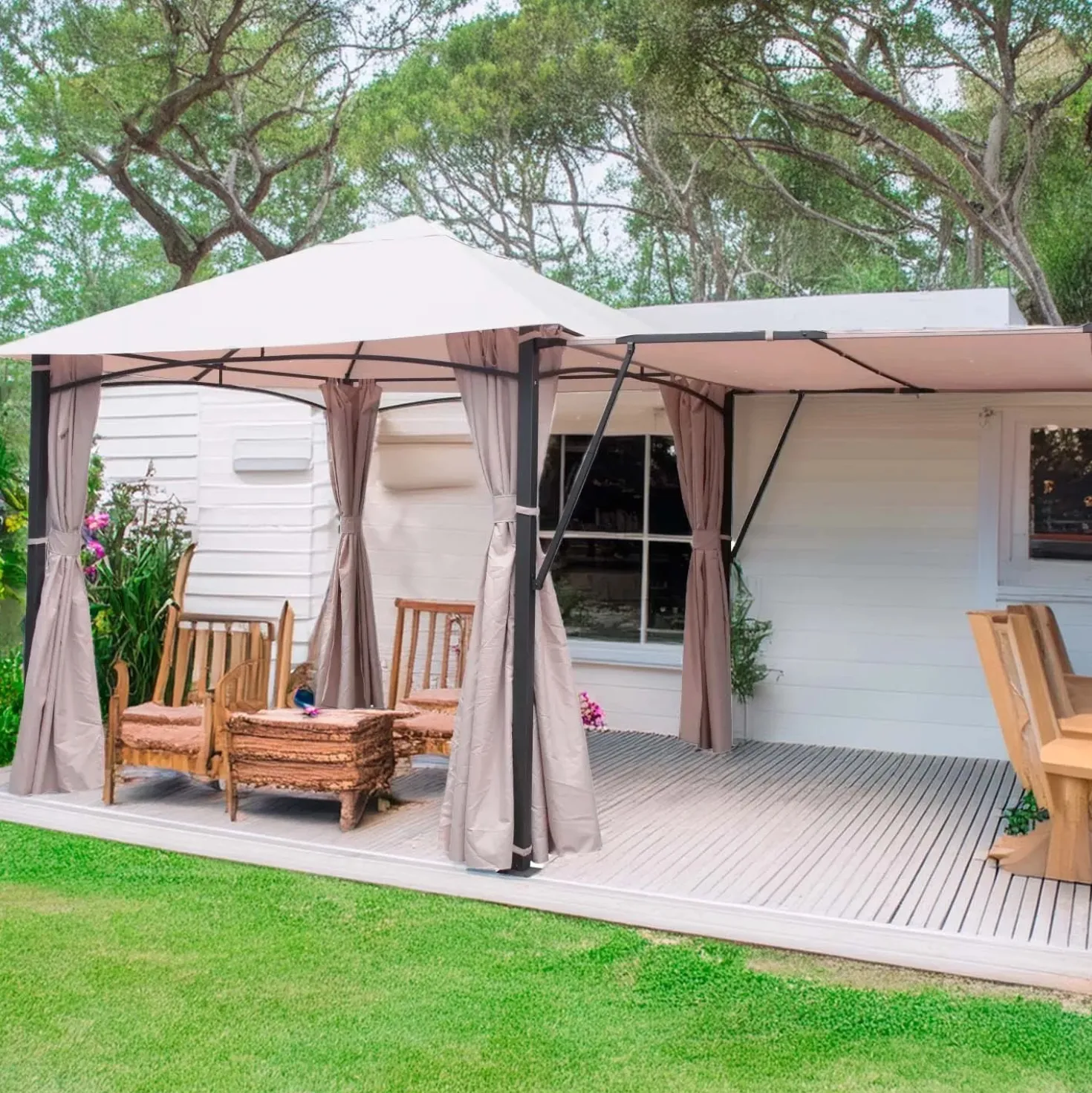 Gazebo in alluminio e poliestere Lindsborg 300x300x275 cm