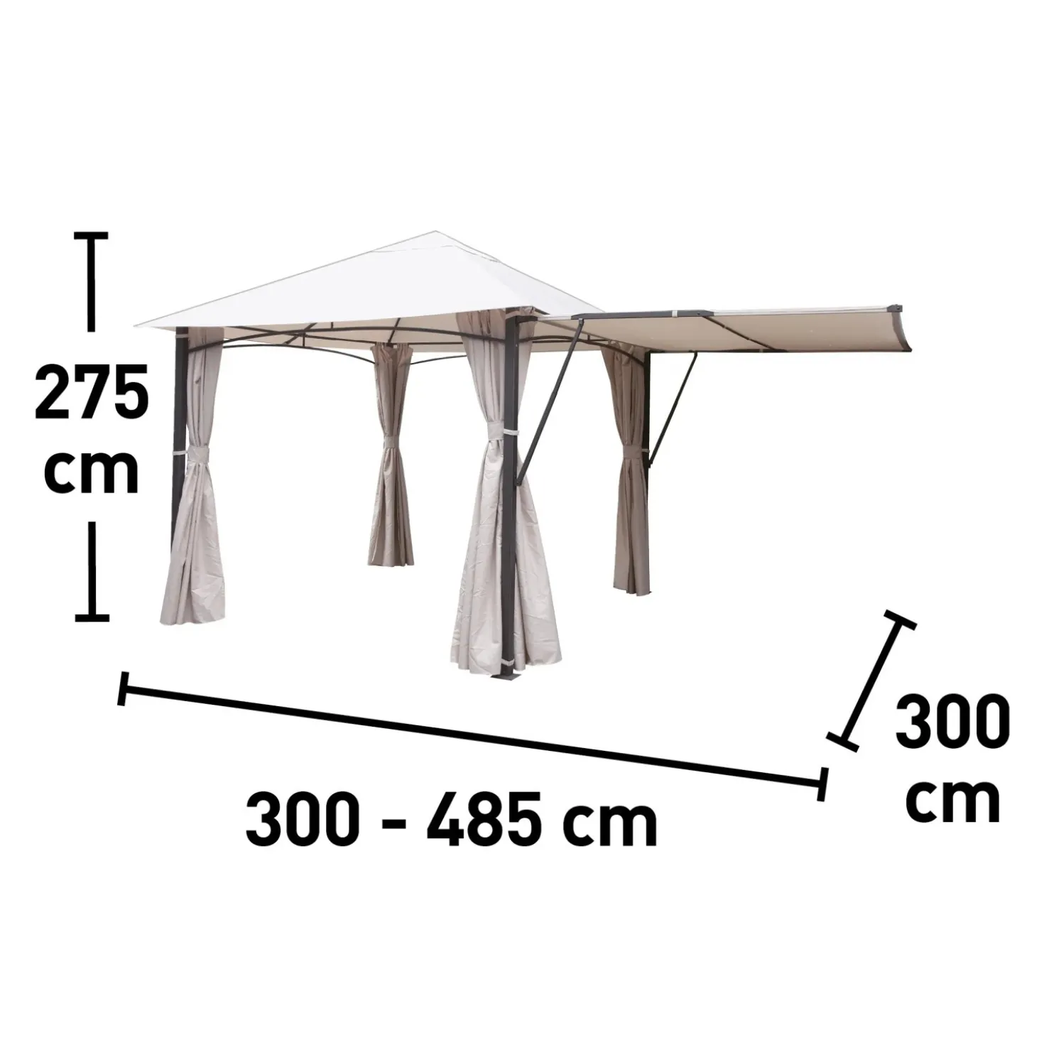 Gazebo in alluminio e poliestere Lindsborg 300x300x275 cm