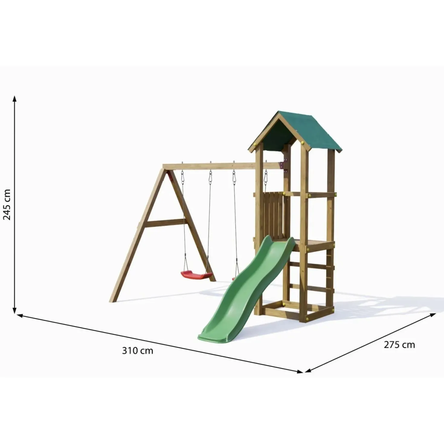 Gioco da giardino Lucas con scivolo e altalene 310x275xh245 cm