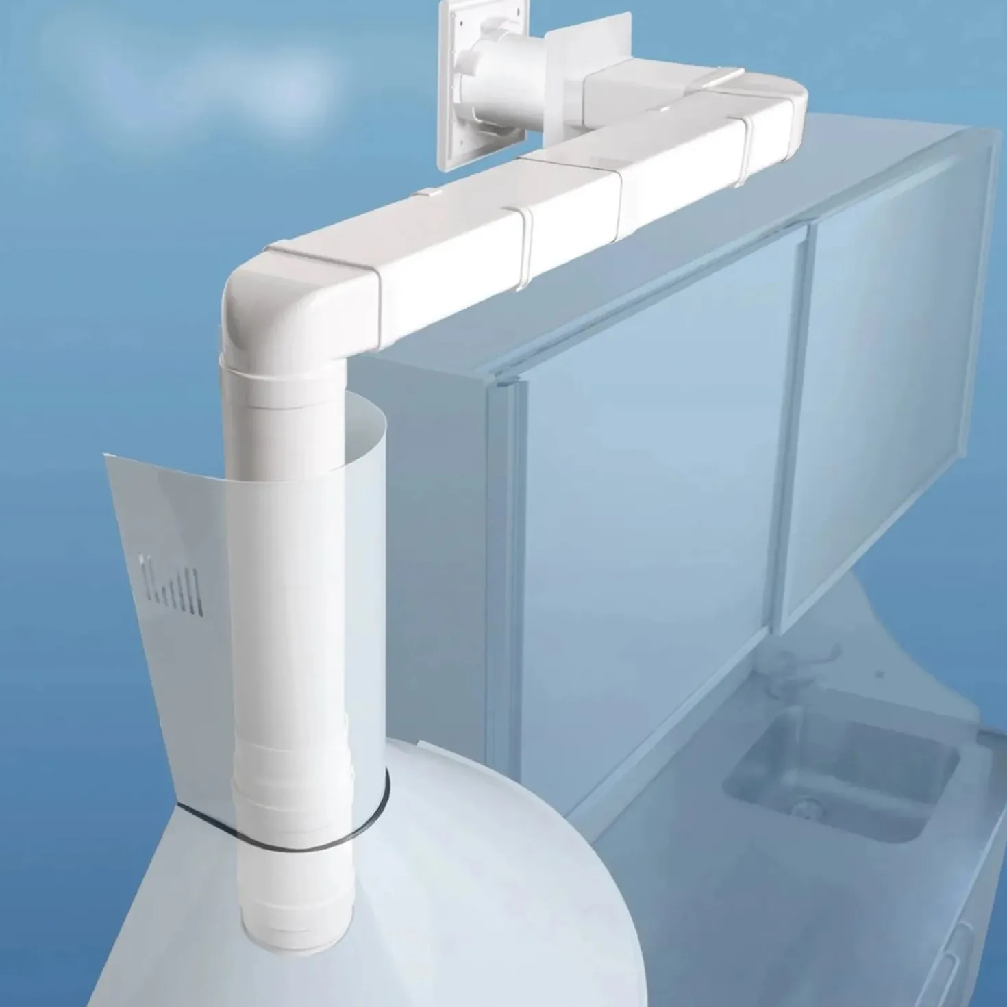 Giunto per tubi rettangolari da 120 x 60 mm con valvola a farfalla