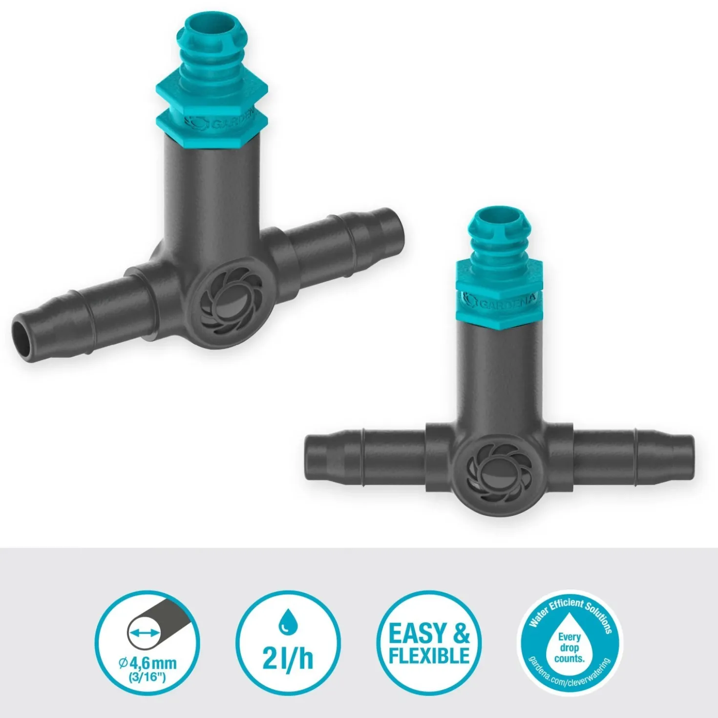 Gocciolatore in linea Gardena per tubi da 4,6 mm Micro-Drip-System 2 l/h