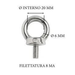 Golfare maschio inox Ø 6 mm