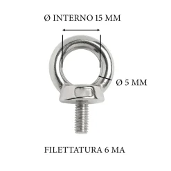 Golfare maschio inox Ø 5 mm