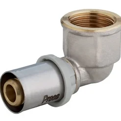 Gomito a pressare per multistrato 1/2" F x 16 mm
