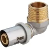 Gomito a pressare per multistrato 1/2" M x 16 mm