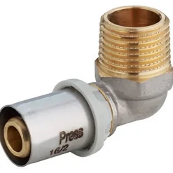 Gomito a pressare per multistrato 1/2" M x 16 mm