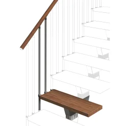 Gradino scala Orion larghezza 65 cm scura