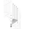 Gradino scala Zenon Ø 140 cm acciaio