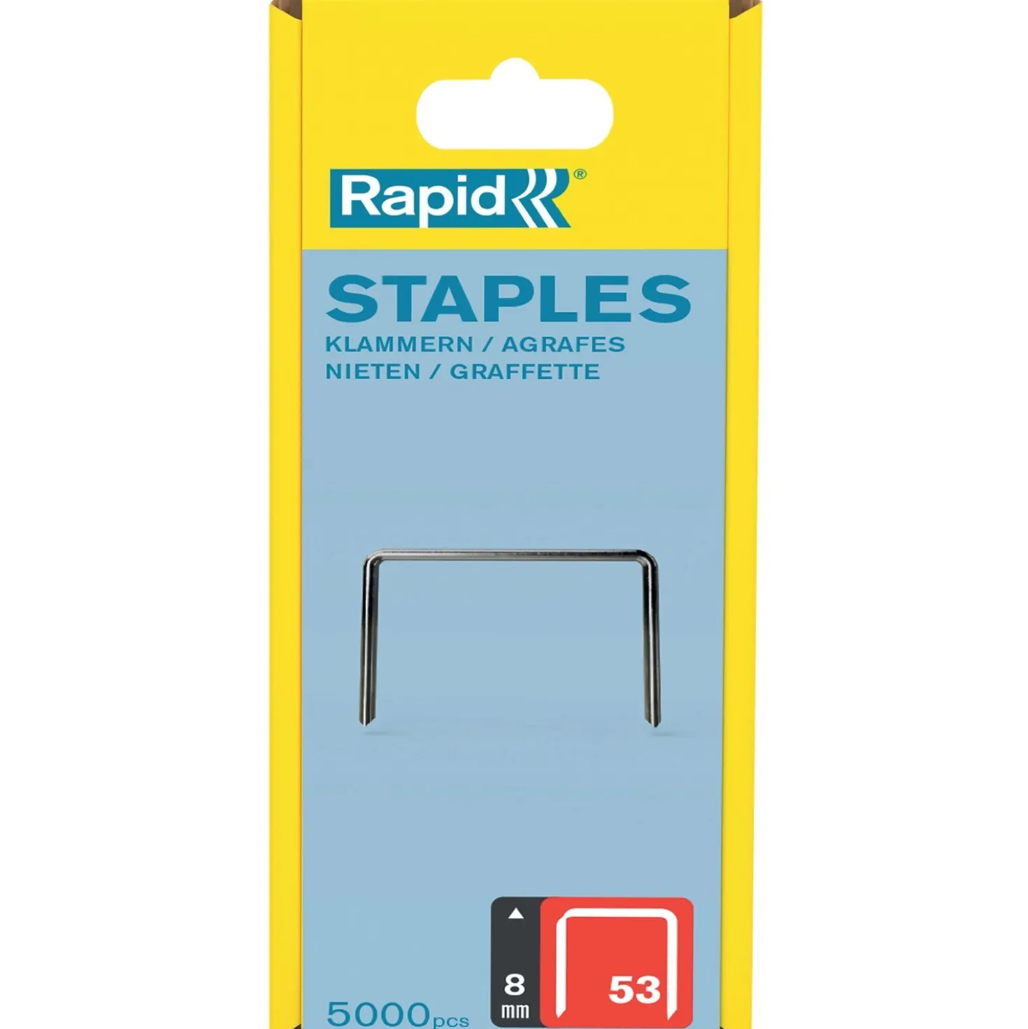 Graffe a filo fine Rapid No. 53 zincate da 8 mm