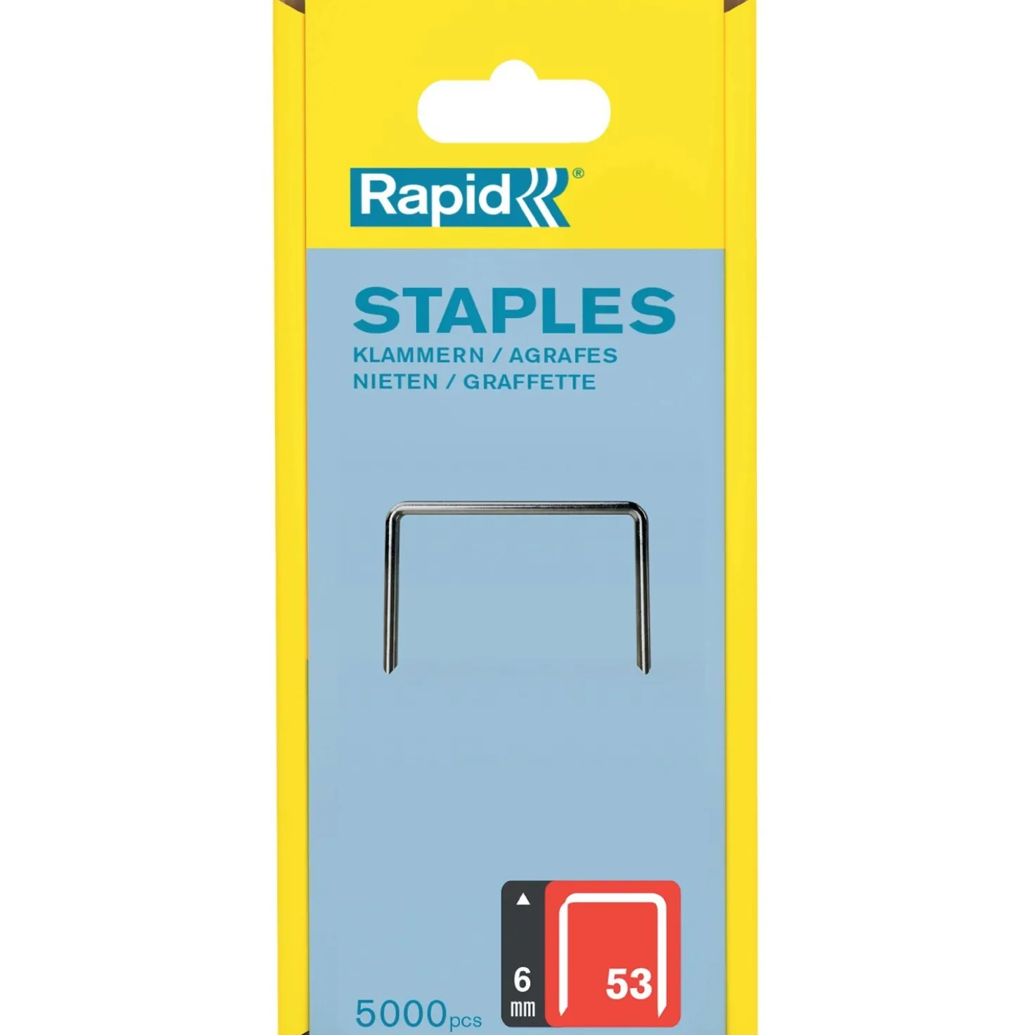 Graffe a filo fine Rapid No. 53 zincate da 6 mm