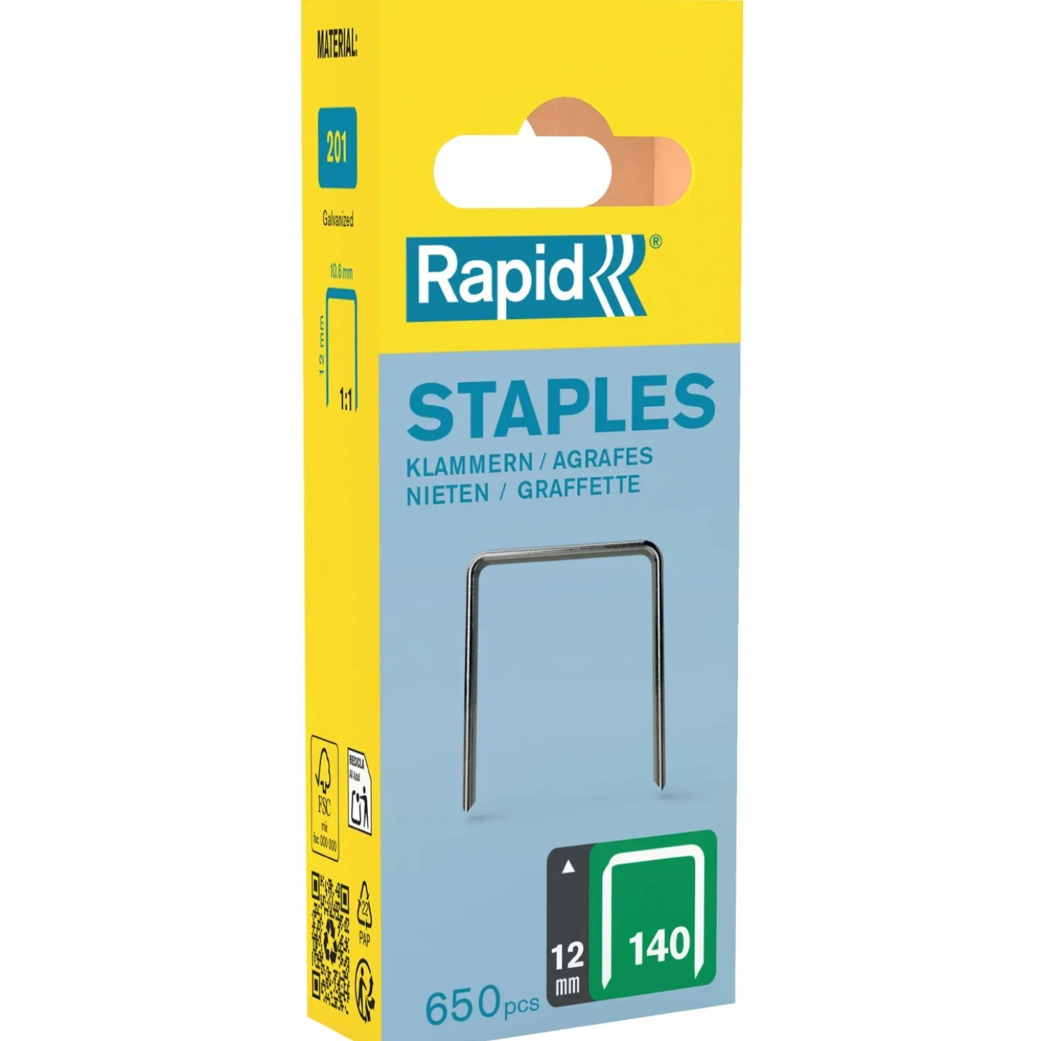Graffe Rapid a filo piatto No. 140 da 12 mm