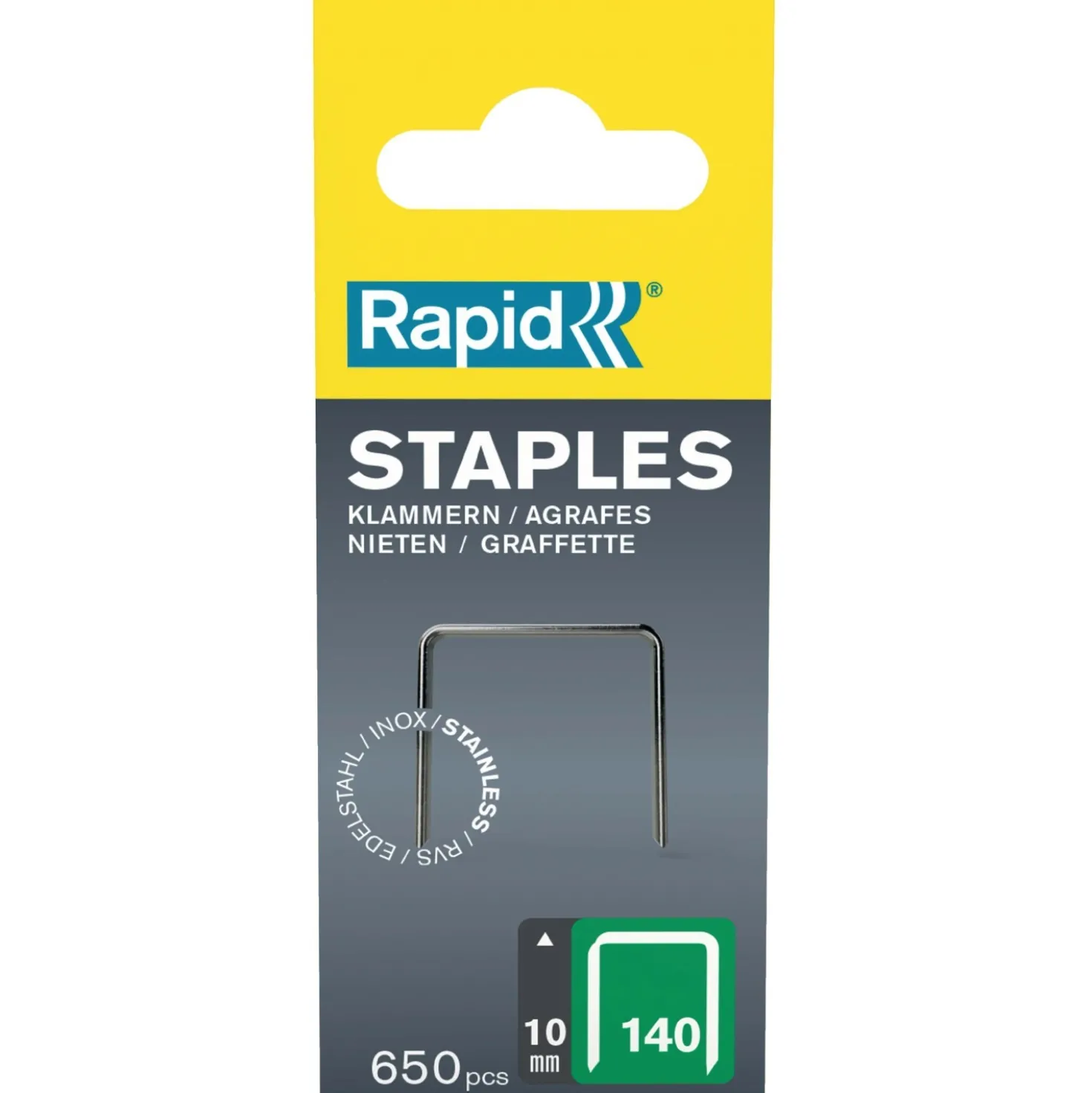 Graffe Rapid a filo piatto INOX No. 140 da 10 mm