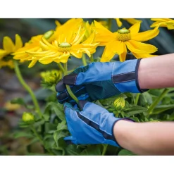 Guanti da giardinaggio antiscivolo e touch screen taglia 9 blu