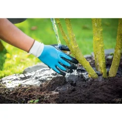 Guanti da giardino LUX-TOOLS Comfort con strato Ni nitrile blu-nero tg 7