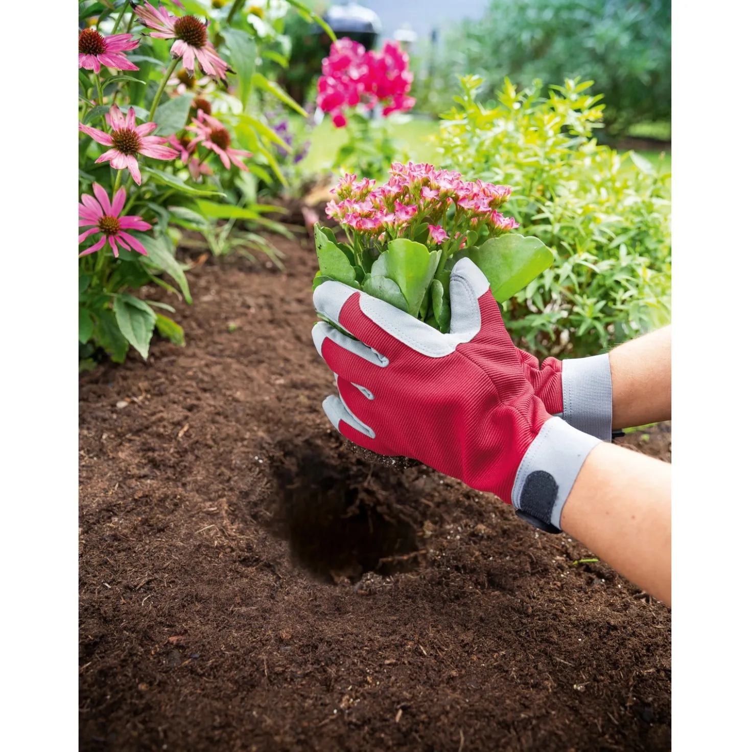 Guanti da lavoro da giardino LUX-TOOLS rosso grigio tg 8