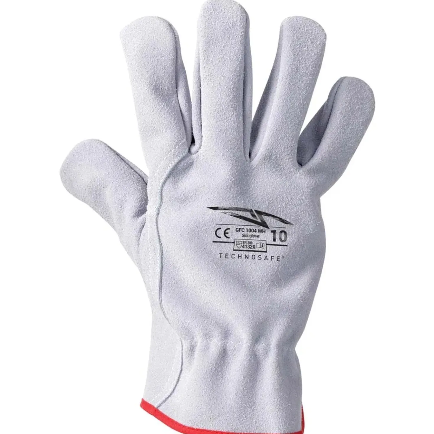 Guanti da lavoro in crosta bovina Skinglove bianco tg 10