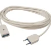 H05VV-F 2 x 0,75 mm² prolunga con spina e presa 10 A 2P 5 m bianca