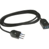 H05VV-F 3 x 0,75 mm² prolunga con spina e presa 10 A 3 m nera