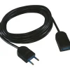 H05VV-F 2 x 0,75 mm² prolunga con spina e presa 10 A 2P 5 m nera