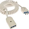 H05VVH8-F 3 mm x 0,75 mm² prolunga est. spina e presa 10 A 3 m bianca