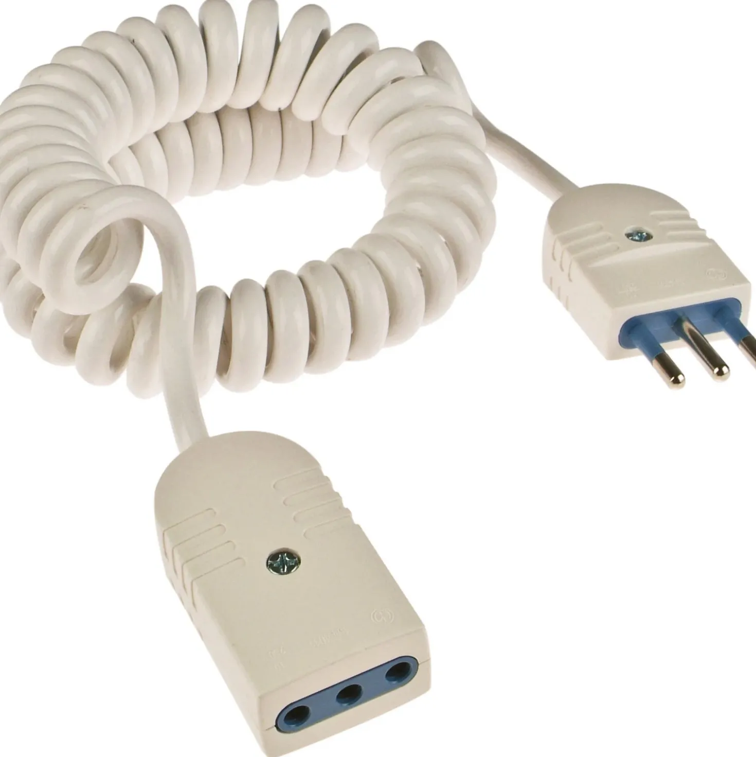 H05VVH8-F 3 mm x 0,75 mm² prolunga est. spina e presa 10 A 3 m bianca