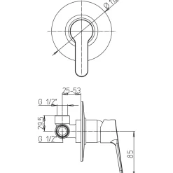 Idelco miscelatore doccia incasso Unika cromo