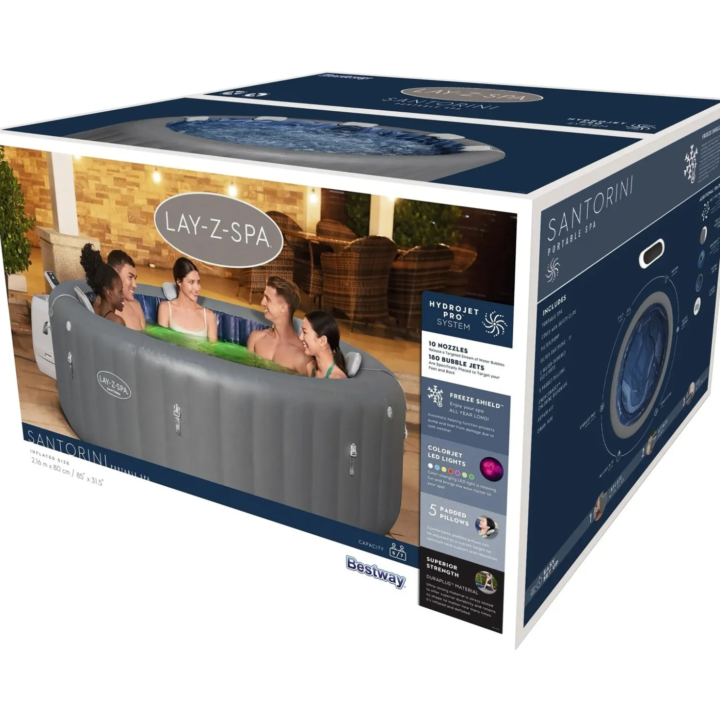Idromassaggio Bestway LAY-Z-SPA Santorini HydroJet Pro 216x80 cm