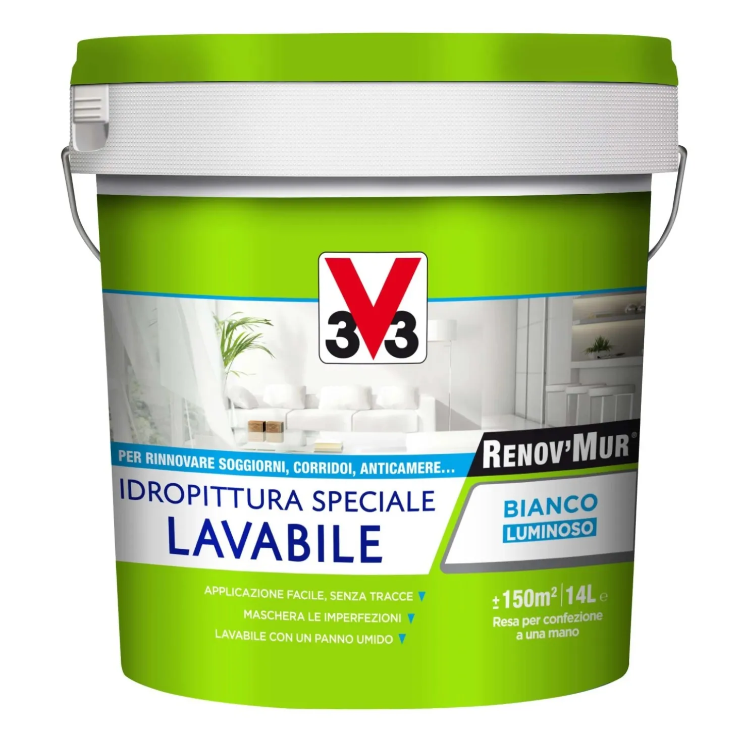 Idropittura Speciale lavabile RENOV'MUR bianco opaco 14 l