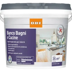 Idropittura super traspirante OBI Bagni e Cucine bianco 4 l