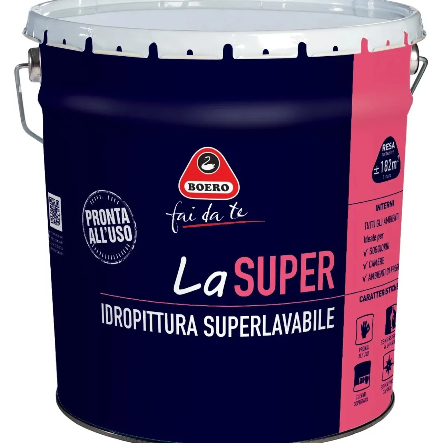 Idropittura superlavabile Boero fai da te LaSUPER bianco 14 l